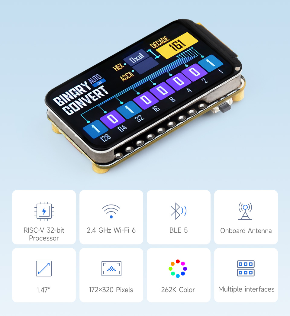 Waveshare ESP32-C6-LCD-1.47 board